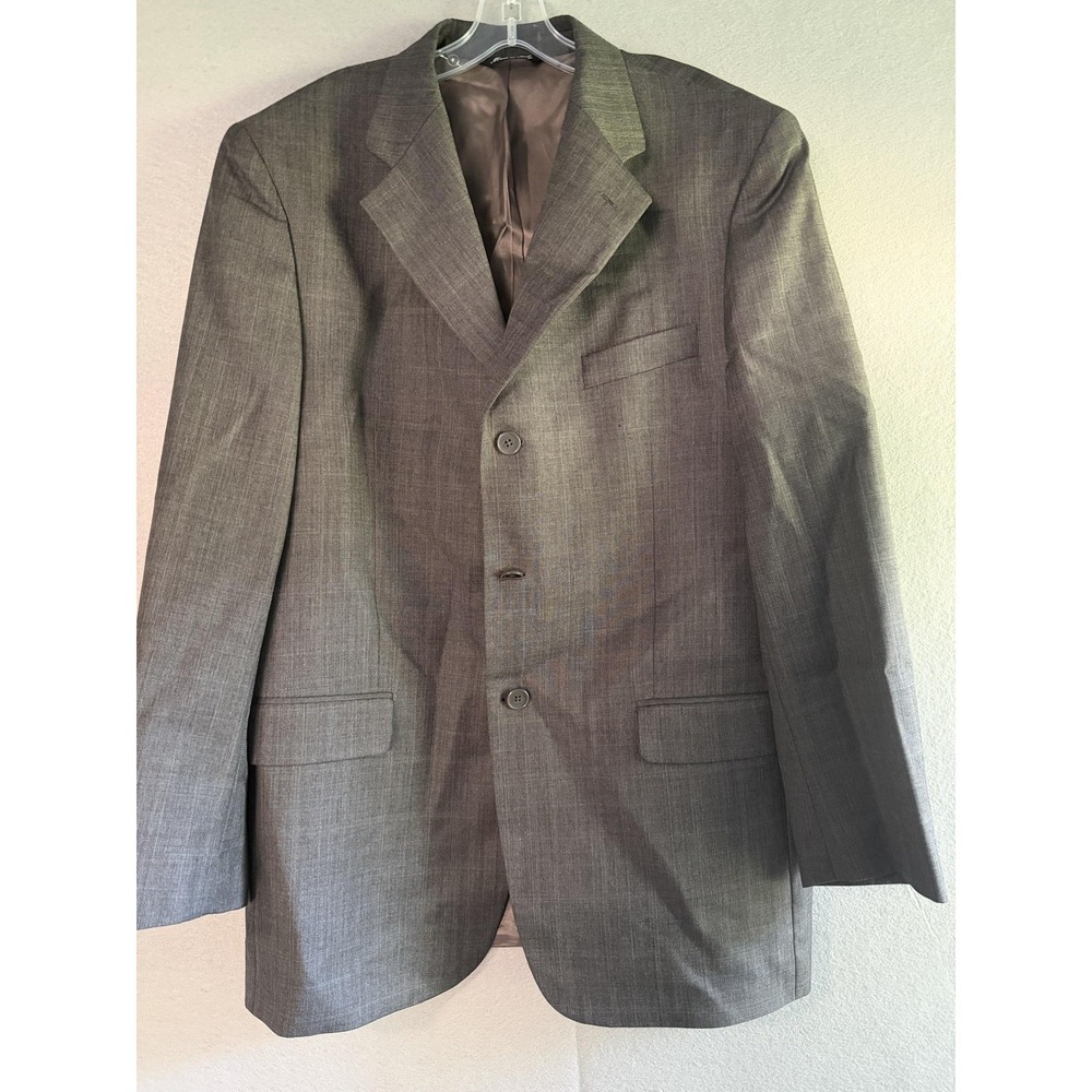Roberto Villini Suit Jacket Mens 42 Gray Wool Check Italy Super 130s Formal